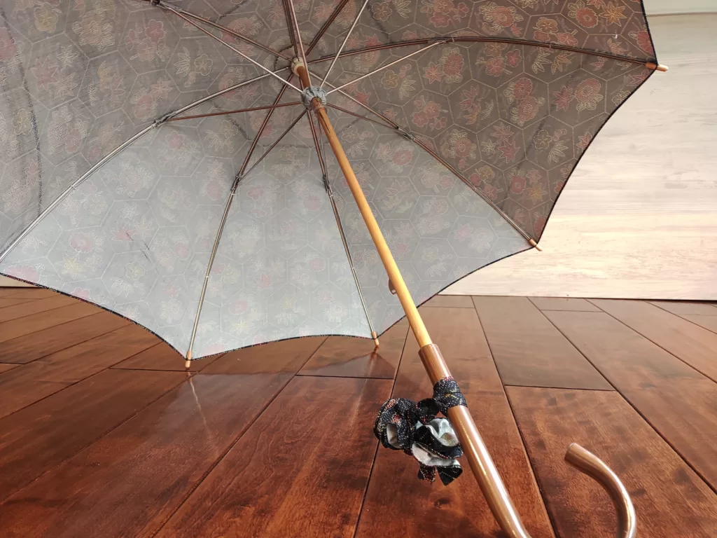 着物から作った日傘